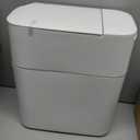 CTIME Touchless Automatic Bathroom Trash Can with Lid - 3 Gallon Slim Motion Sensor Garbage Can for Bedroom, Kitchen, Office - White (6" W x 11" L x 13" H)
