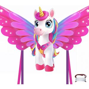 TOY Life 48.4'' Giant Girls Kites Easy to Fly for Kids Adults with 328.1 FT String, Beach Kite Outdoor Game Outside Toys Activity, Toys for Girls, Gift for Girls Ages 4-8