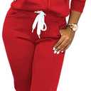 Nimsruc Jogging Suits for Women 2 Piece Casual (Large, Big Red)