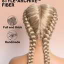 GORGIUS French Braided Wig 613 Blonde Knotless Braided Lace Front Wigs with Baby Hair Double Twist Braiding Pigtail Long Synthetic Box Braids Hair