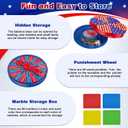 Wobble Balance Marble Game for Kids 80 Colorful Marbles, Dice, Chessboard, Turntable,Challenge Cards, Fun Family Board Game for Parties, Gifts for Kids Ages 6-12+