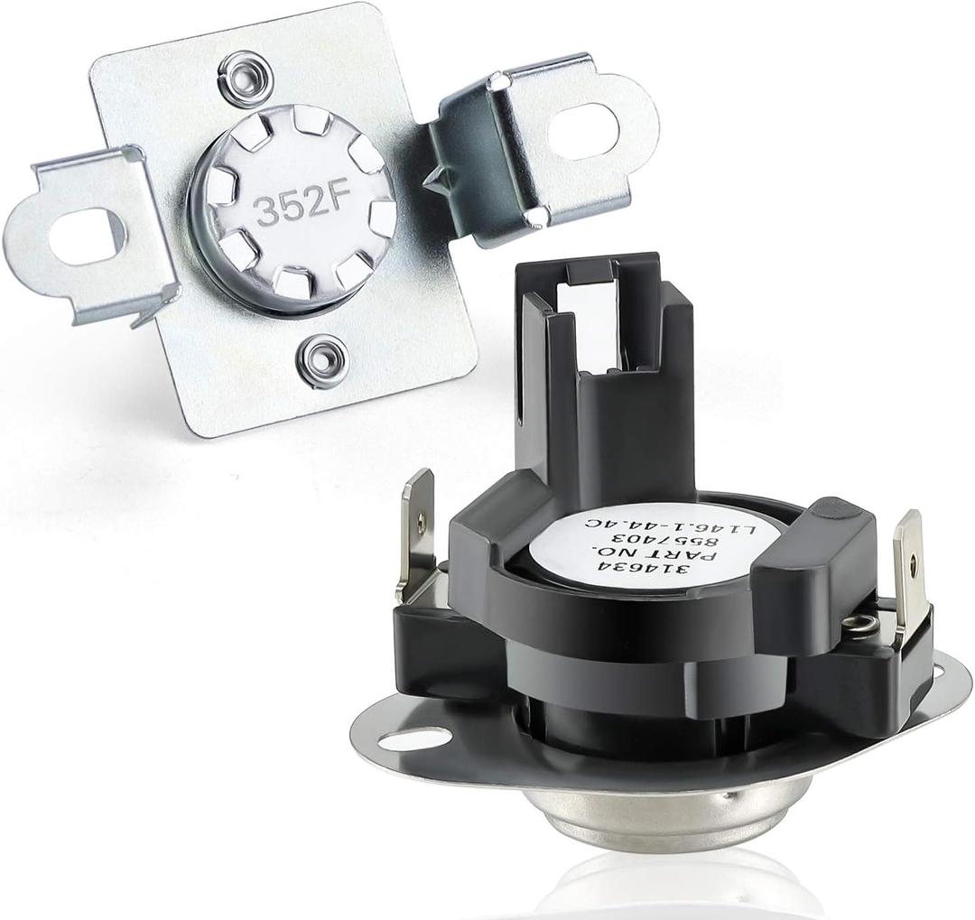 280148 Thermal Cut Off Kit Includes 8557403 Thermostat & 8318314 Thermal Fuse-Replaces 280148VP 1175772 AP3874047 PS991443 EAP991443 by AMI PARTS