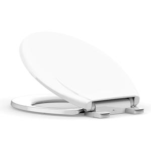 Durable Soft Close Toilet Seat Round Durable Plastic with Quick-Release Hinges, Easy Install & Clean, Industrial Grade Replacement for Standard Toilets, White