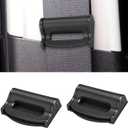 2PCS Car Seatbelt Adjuster, Universal Auto Seat Belt Clips for Adults/Kids, Comfort Car Shoulder Neck Protector Strap Positioner, Seatbelt Locator Retainer Locking Clips for Car, SUV (Black)