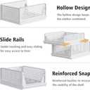 Proarea 5 Pack Stackable Plastic Storage Basket Closet Organizer Bin Foldable Clothes Organizer Storage Drawer Shelf Container for Living room Bathroom Kitchen Office (4L+1S)