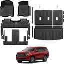 Floor Mats for Chevy Tahoe/GMC Yukon 2021-2026, All Weather Floor Mats Trunk Cargo Liner with Backrest Protectors and Door Sill Guards Accessories, Full Coverage Set (Fit 7 Seats)
