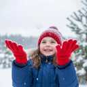 Grevosea 10 Pairs Kids Winter Gloves Full Fingers Knit Stretchy Warm Gloves Black Glove Bulk for Boys Girls 5.5" 3-10 Years