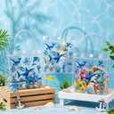 Tenceur 24 Pcs Under the Sea Party Favor Bags Sea Animals PVC Clear Ocean Gift Bags with Handle Ocean Animals Shark Theme Goodies for Birthday Baby Shower Supplies Candy Snack Treat Wrapping