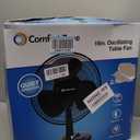 Comfort Zone 16-Inch Oscillating Table Fan Large 3-Speed Quiet Desk Fan with Wide-Area Oscillation, Adjustable Tilt & Metal Safety Grill Ideal for Home Office, Bedroom & Dorm