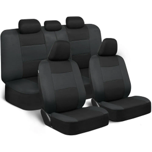 BDK PolyCloth Full Car Seat Covers - Reversed Charcoal