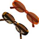 VANLINKER Polarized Retro Oval Sunglasses for Women and Men Small 90s Style VL9580 (C3c4 Brown Frame/Tortoise Frame)