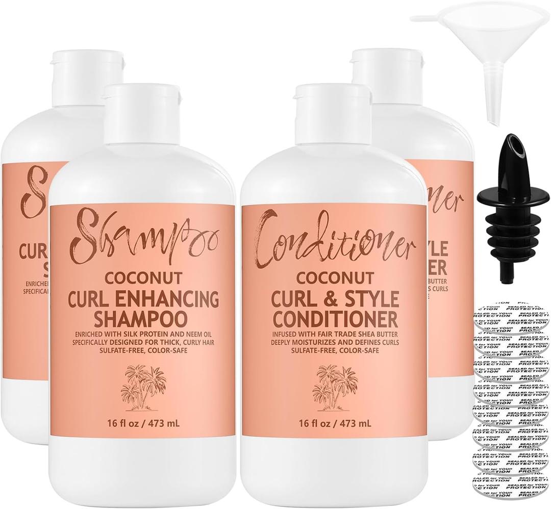 Empty Shampoo Bottles: 64oz in Total Leak-Proof - Fill The Bottles&Pack Them In Checked Luggage With Confidence- Reusable Funnels - for Ships, Travel, Beach, Events