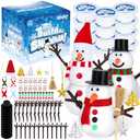 12 Pack Christmas Crafts for Kids, Build a Modeling Clay Snowman Kit, DIY Indoor Christmas Party Favors, Air Dry Clay Art Activity Present for Stocking Stuffers Party Favor Winter Holiday