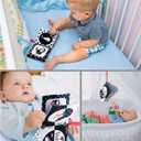 teytoy My First Soft Book, 6 PCS Nontoxic Fabric Cloth Activity Crinkle Black and White Books for Infants Boys and Girls Early Educational Toys Perfect for Baby Shower
