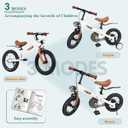 Balance Bike 3 in 1,12/14 inch,The Dual Use of Kids Balance Bike and Kids Bike for 2 3 4 5 6 Years Old,with Pedal kit,Training Wheels,Brakes,Fenders,Front Calip Brake and Rear Coaster Brake