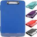 SFLHHDM Storage Clipboard with Pen Holder, High Capacity Clipboards for Classroom, Clip Boards 8.5x11 with Storage, Low-Profile Clip, Lightweight Plastic Clipboard for Kids, Lawers, Office Workers (Blue)