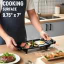 Small Electric Griddle, 10 Inch Mini Ceramic Non-Stick Electric Skillet with Adjustable Thermostat, 1200W Single Serve Grill for Breakfast, Cooking for Pancakes, Eggs, Sausage
