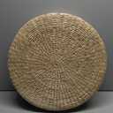 Japanese Style Handcrafted Eco-Friendly Padded Knitted Straw Flat Seat Cushion,Hand Woven Tatami Floor Cushion Corn Maize Husk (Dia50cm/19.7" x 10cm/4")