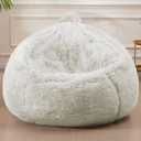 Stuffed Animal Storage Bean Bag (Cover Only), Adult Bean Bag Chair Covers Machine Washable, White Bean Bag Chair Without Filler Included