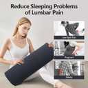 Cozyhealth - 2.95" H*18.7" L - Soft Small Lumbar Pillow for Sleeping, Memory Foam Back Lumbar Support Cushion for Lower Back Pain Relief Bed Waist Sleep Support Pillow for Side, Back(Dark Grey, Small)