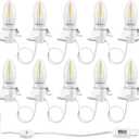 Aomitop Christmas Village Lights with 10 Led Light Bulb, Snow Village Lights C7 with Clips for Christmas Halloween Cabin, for Houses Craft Decoration,Warm White