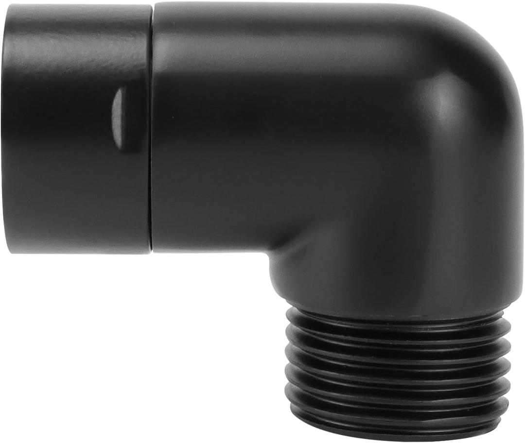 NearMoon Shower Elbow Adapter, Solid Brass G1/2" Shower Arm Extension for Connecting Shower Head, 90 Degree (Matte Black)
