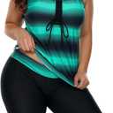 LALAGEN Womens 2025 Plus Size Tankini Swimsuits Rash Guard Capris Athletic Two Piece Swimwear Bathing Suits for Women S-5X (3X-Large, Green)