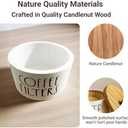 Zcblcyj Wooden Coffee Filter Holder With Lid-Rustic Storage Container and Dispenser Basket for Coffee Bar Decor, Farmhouse Accessories(White)