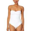 Anne Cole Women's Twist Front Shirred One Piece Swimsuit, White, 8