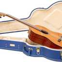 Crossrock Wooden Classical Guitar Case for 4/4 Nylon-String | Vibrant Blue Faux Leather, Beige Plush Interior, Lock Designer Series (CRW520CVB)