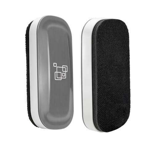 maxtek Dry Erase Eraser, Magnetic White Board Erasers - 2 Pack, Glass Whiteboard Eraser for Office and School Supplies (Gray)