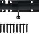 Alise 10 inch Barrel Bolt Latch, Slide Bolt Latch, Heavy Duty Solid SUS304 Stainless Steel Slide Lock for Wooden Fence,Barn Door,Interior or Outdoor Door Matte Black MST8100-B