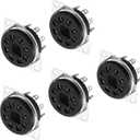 MECCANIXITY 5 Pcs 8 Pin Tube Socket Bakelite Tube Socket,Vacuum Tube Protect Tube Pin Socket PCB Tube Socket Black