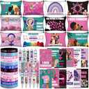 Yeaqee 48 Pcs Down Syndrome Awareness Gifts Bulk Include Makeup Bags Bracelet Notebooks Pens for Party Favor Office Community Gift Supplies