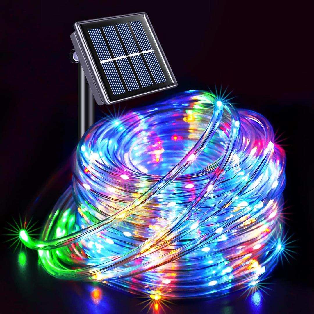 JMEXSUSS Trampoline Accessories 200 LED Trampoline Lights, 66ft IP 65 Waterproof Solar String Lights Outdoor, 8 Modes Solar Rope Light for Garden Yard Ladder Slide Tent Camp(Multicolor)