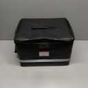 File Organizer, Fireproof File Box with Lids, Important Document Organizer Box with Lock, Portable File Folder Organizer with Handle (Black 1 Layer)