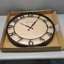 Presentime & Co 21" Farmhouse Series Wall Clock, Cottage Style, Vintage Design, Oil Rubbed Antique Bronze Finish. Wall Dcor for Living Room, Dining Room, and Entryway.