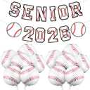 Shyyween Senior Night Baseball Decorations, Baseball Senior 2026 Banners with 12 Foil Balloons 18 Inch, 2026 Graduation Party Supplies for High School College