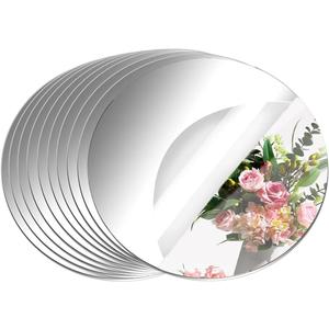 10 Pack Round Mirrors for Centerpieces, 8 inch Circle Mirror Centerpieces for Tables, Mirror Tiles for Wall Table Wedding Centerpieces Mirror Plates for Candle Wedding Decorations
