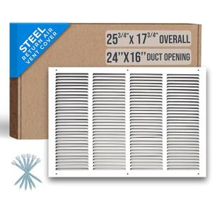 Fits 24x16 Duct Opening | Steel Return Air Grille by Handua | Vent Cover Grill for Sidewall and Ceiling | White | HVAC Cold Air Intake Grille | Outer Dimensions: 25.75"W X 17.75"H