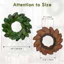 Briful 20 Inch Magnolia Wreath for Front Door, Artificial Magnolia Leaf Wreath with Dual-Tone Green Leaves Faux Greenery Wreath for Farmhouse Door Decor Wall Window Mantel Indoor Outdoor Decor