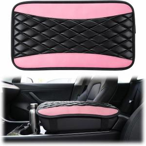 Car Center Console Cover, Waterproof Leather Armrest Cushion, Universal Car Console Protector for Auto, Most Cars, Interior Accessories