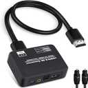 4K@60Hz HDMI 2.0b Audio Extractor Converter Adapter Splitter, HDMI ARC + Optical Toslink SPDIF + 3.5mm Stereo Audio Out, Support HDCP2.2 Digital PCM DTS 5.1, (Optical/HDMI Cables Included)