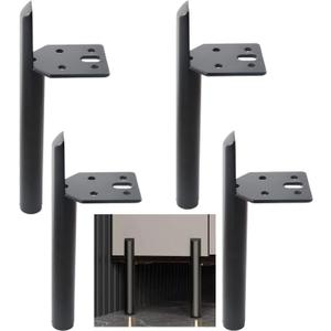 12 Inch Furniture Legs Black Coffee Table Feet, Mid-Century Metal Furniture Leg for Sofa Cabinet Ottoman, Set of 4 Side Mounted Style Home DIY Replacement Feet
