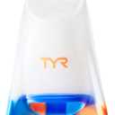 TYR Stryker Silicone Swim Fins - Adult Swimming Gear for Training and Racing (Medium, Orange/Blue/Clear)