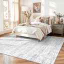 6x9 Area Rugs Washable Rug, Abstract Living Room Rug Large Neutral Modern Area Rug Soft Non Slip Low Pile Stain Resistant Indoor Carpet for Bedroom Nursery Kids Dining Room Office(Grey, 6'x9')