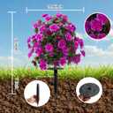 Artificial Silk Flowers Azalea for Outdoor with Ground Spike, Faux Floral Topiaries Ball Bushes Shrubs for Home Garden Yard Patio Decor UV Resistant (Purple)
