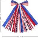4th of July Decorations - Patriotic Wreath Sash Bow 27x13 Inch - Memorial Day Decor - American Flag Ribbon Bow for Front Door - Fourth of July 250th Anniversary Patriotic Decoration for Indoor Outdoor