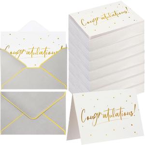 100 Pack Congratulations Cards with Envelopes All Occasion Congrats Greeting Card for Engagement,Business,Baby Shower,Wedding Graduation Party, 4 x 6 In(Gray)