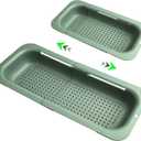 Extendable Colander Strainer Over the Sink, Retractable Kitchen Sink Basket to Wash Vegetables and Fruits, Food Strainers to Drain Pasta and Dry Dishes, Collapsible Plastic Colanders for Sink (Medium, Green)